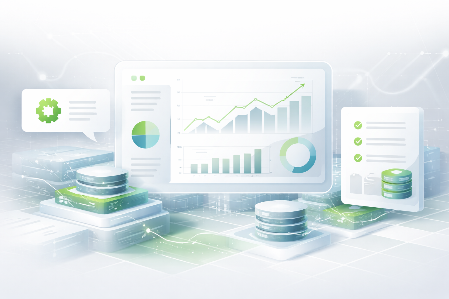 Dashboards de análisis de datos e inteligencia artificial mostrando gráficos y métricas de rendimiento empresarial - Intellinus